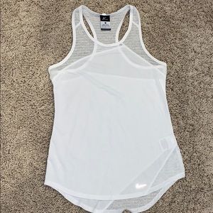 White Dri-fit and mesh tank top from Nike